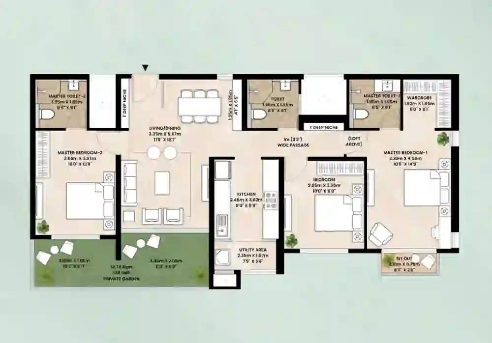 3 BHK Spacia-Garden